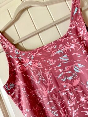 Columbia Athletic Sleeveless Pink Floral-Print Midi Dress